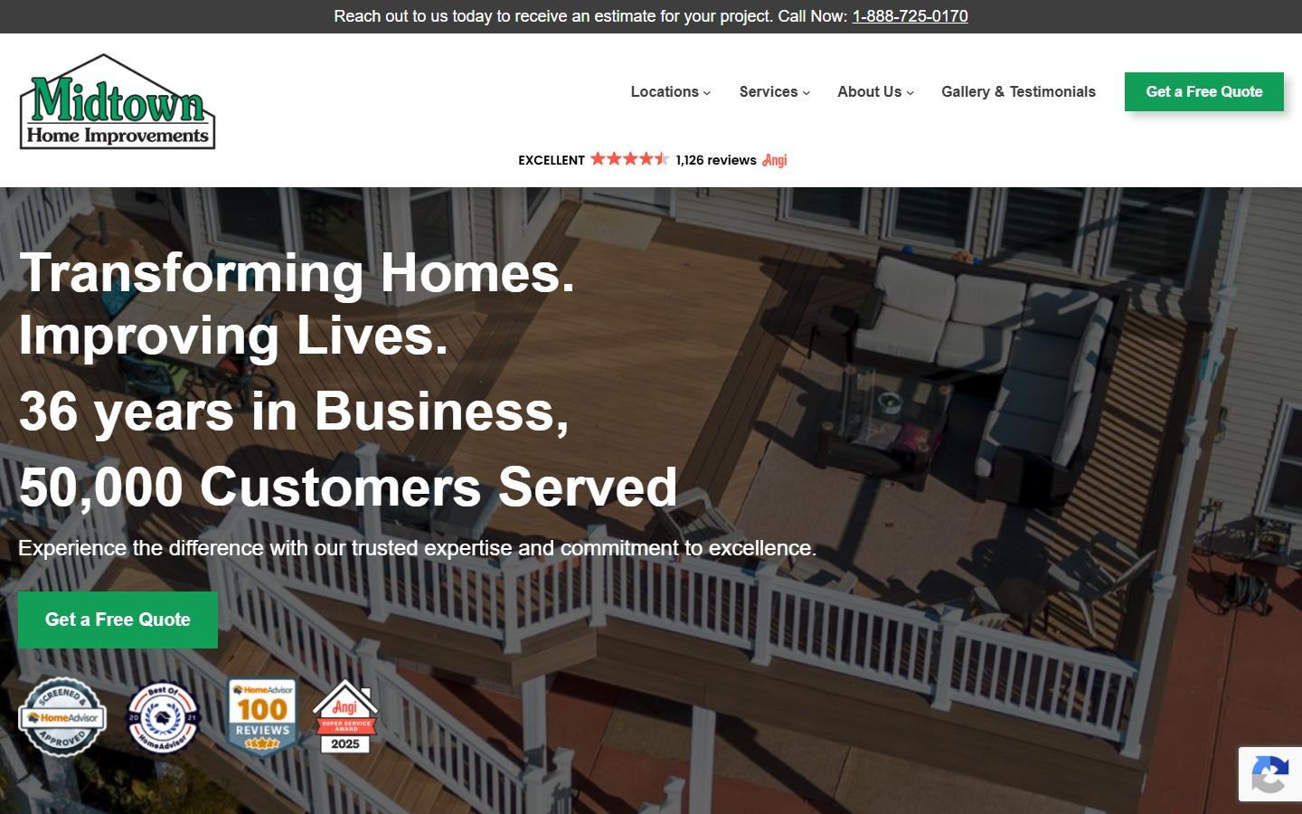 Old WordPress midtownhi.com homepage, Performance 57, LCP 9.5s